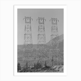 Untitled Photo, Possibly Related To Crossing Towers And The Columbia River At Bonneville Dam, Oregon By Russel Art Print