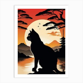 Japan Cat Art 18 Art Print