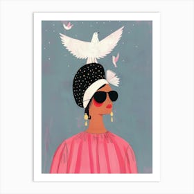 Dove On Head Art Print