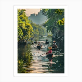 People In Boats On A River Art Print