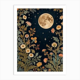 Landscape Moon In Forest Style William Morris 4 Art Print