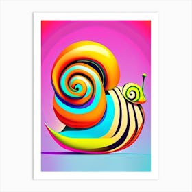 Full Body Snail Abstract Pop Art Art Print