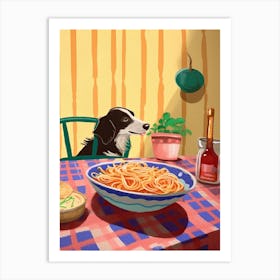 Dog And Pasta 4 Art Print