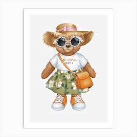 Teddy Bear.Cool-Bear-Doll-Sublimation-Bundle Art Print