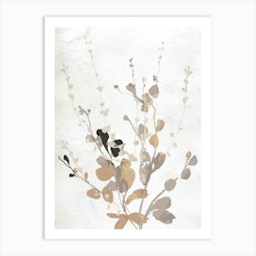 Neutral Floral Botanical Abstract Art Print