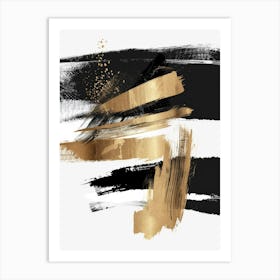 Gold And Black Abstract Painting 47 Art Print