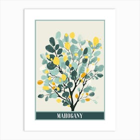 Mahogany Tree Flat Illustration 3 Poster Art Print