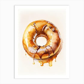 Bourbon Glazed Donut Cute Neon 2 Art Print