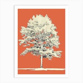 Beech Tree Minimalistic Drawing 3 Art Print