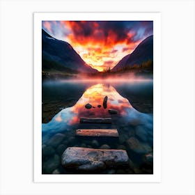 Sunrise In The Mountains 1 Art Print