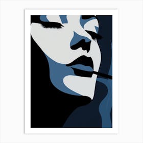 Woman Smoking A Cigarette Art Print