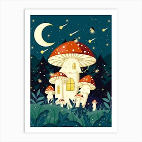 Fairy Mushroom House Art Print