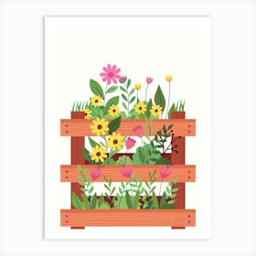 Garden Crate With Flowers Art Print