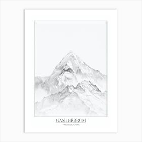 Gasherbrum Pakistan China Line Drawing 8 Poster 6 Art Print