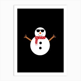 Funny Winter Snowman Art Print