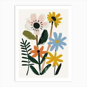Painted Florals Daisy 1 Art Print