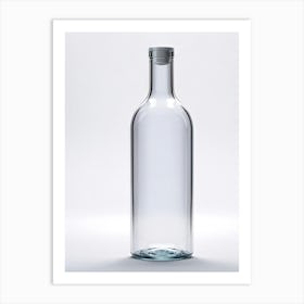 Transparent Glass Bottle Minimalistic Smooth Curves Refraction Of Light Through Its Sleek Silhoue Art Print