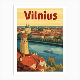 Aihrgdesign A Vintage Travel Poster Of Vilnius 4 Art Print