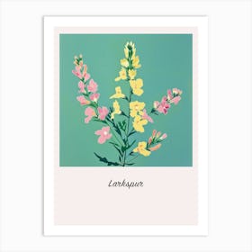 Larkspur Square Flower Illustration Poster Art Print