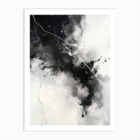 Cosmic Symphony Abstract Black And White 8 Art Print