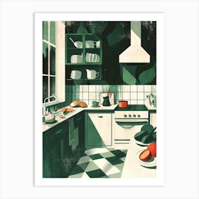 Retro Art Deco Inspired Kitchen 3 Art Print