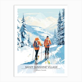 Banff Sunshine Village   Alberta Canada, Ski Resort Poster Illustration 3 Art Print