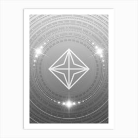 Geometric Glyph in White and Silver with Sparkle Array n.0004 Art Print