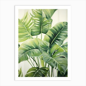 Amale0130 Tropical Leaves On A White Background In The Style Of 4f918222 E524 4b3c B85c Fac39c724104 Art Print