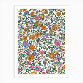 Blossom Bounty London Fabrics Floral Pattern 1 Art Print