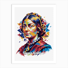 Florence Nightingale 01 Portrait WPAP Pop Art Art Print