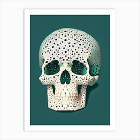 Skull With Terrazzo Patterns Line Drawing Art Print