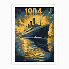 Aihrgdesign A Vintage Travel Poster Of An Elegant Ocean Liner Df2a8782 C94e 44c3 A909 Dd9fc6d455ab 2 Art Print