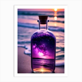 Purple Universe In A Bottle At Sunset Art Print