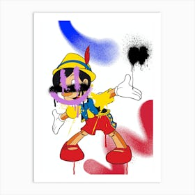 Pinocchio stret art Art Print