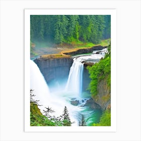 The Lower Falls Of The Lewis River, United States Majestic, Beautiful & Classic (3) Art Print