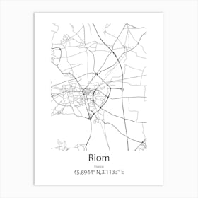 Riom,France Minimalist Map Art Print