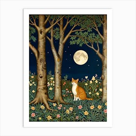 William Morris Cat In The Woods 6 Art Print