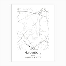 Huldenberg,Belgium Minimalist Map Art Print