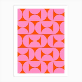 Mid Century Modern Pink And Orange Art Print