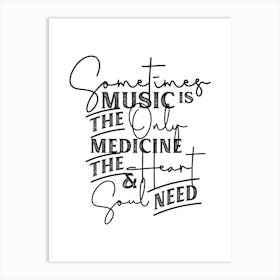 Black White Musician Quotes 3 Art Print