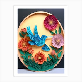 "Paper" Hummingbirds - Reimagined 3 Art Print