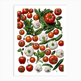 Fresh Tomatoes And Peppers Art Print