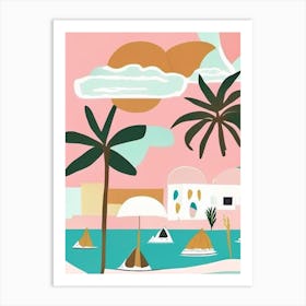 Grand Bahama Island Bahamas Muted Pastel Tropical Destination Art Print