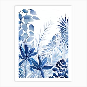 Blue Tropical Garden Art Print