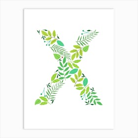 Leafy Letter X Art Print