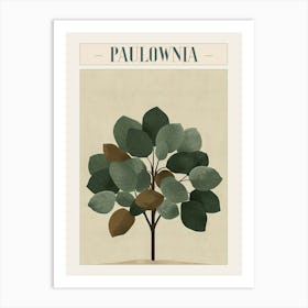 Paulownia Tree Minimal Japandi Illustration 3 Poster Art Print