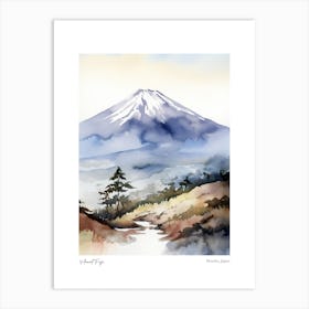 Mount Fuji, Japan 1 Watercolour Travel Poster Art Print