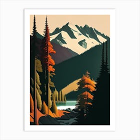 Jasper National Park Canada Retro Art Print