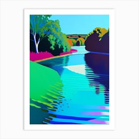 River Current Landscapes Waterscape Colourful Pop Art 1 Art Print