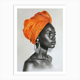 Orange Turban 2 Art Print